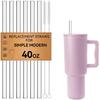 Straws for Simple Modern 40 Oz Tumbler, 12.2" Extra Long Replacement Straw for Simply Modern 40oz Cups, Clear Tritan Plastic, BPA Free,Reble Drinking