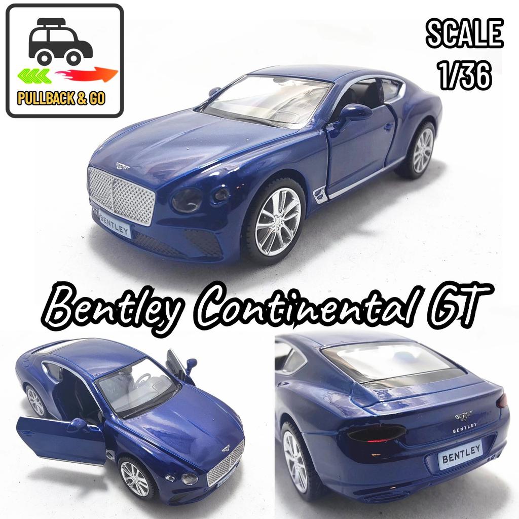 1/36 Bentley Continental GT Pullback Toy Car Model Official Licensed Scale Replica Metal Diecast Miniature Art Xmas Kid Boy Gift