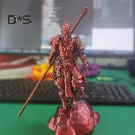 Drukowana w 3D figurka Wukonga, Wielcy Mędrcy Równiący się Niebu, Figurka Rzeźba, Model Króla Małp, Dekoracja na Pulpit, Peryferia do Gier