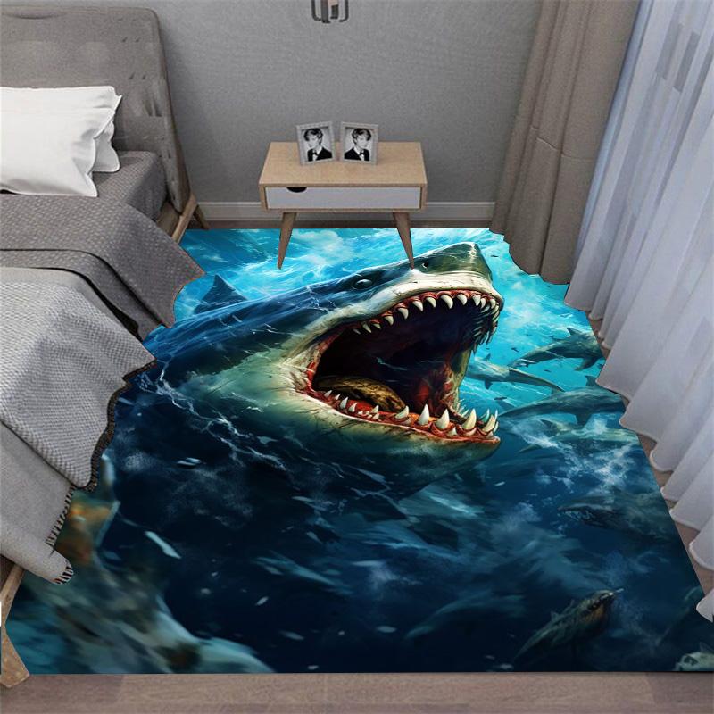 Furchterregender Weißer Hai Weißer Hai Weißer Tod Teppich Bodenmatte Fügt jedem Raum einen großartigen Blickfang hinzu