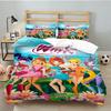 3PCS Wink Club Bedding Set Printed Duvet Cover Closure Includes 1 Duvet Cover & 2 Pillowcases for All Seasons Bedroom Decor