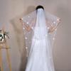 Elegant 2 Tiered Bridal Veils with Flower Studs Perfect For Wedding Ceremony And Bride PhotoShoots Occasion