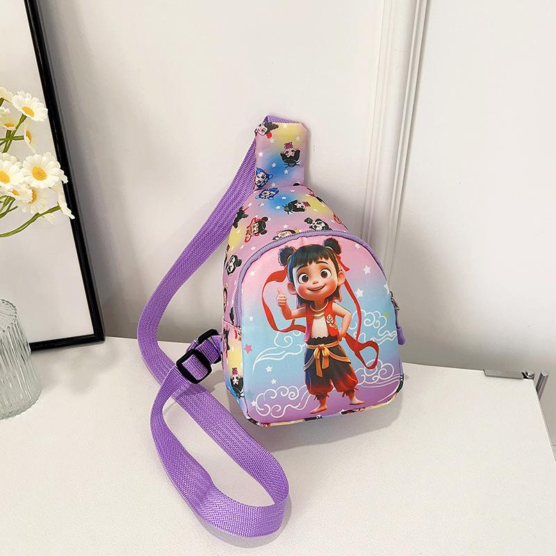 New Little Boy Nezha Breast Bag, Boy Baby Going Out, Light Messenger Bag, Girl Cute Cartoon Change Bag