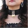 Heart Choker Necklace For Women lock Collar Leather Chockers Goth Punk Jewelry