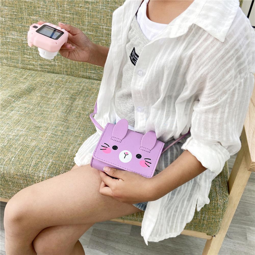 

Новая сумка через плечо с милым кроликом для девочек, маленькие сумки через плечо с рисунком для детей и мальчиков, мини-кошельки для монет, детские аксессуары фиолетовый