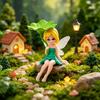 Miniatur-Feenfiguren Kleine Feenmädchen Ornamente mit Lotusblatt für Blumentopf Feengarten Mooslandschaften Zuhause Schreibtisch Regal Auto Dekoration