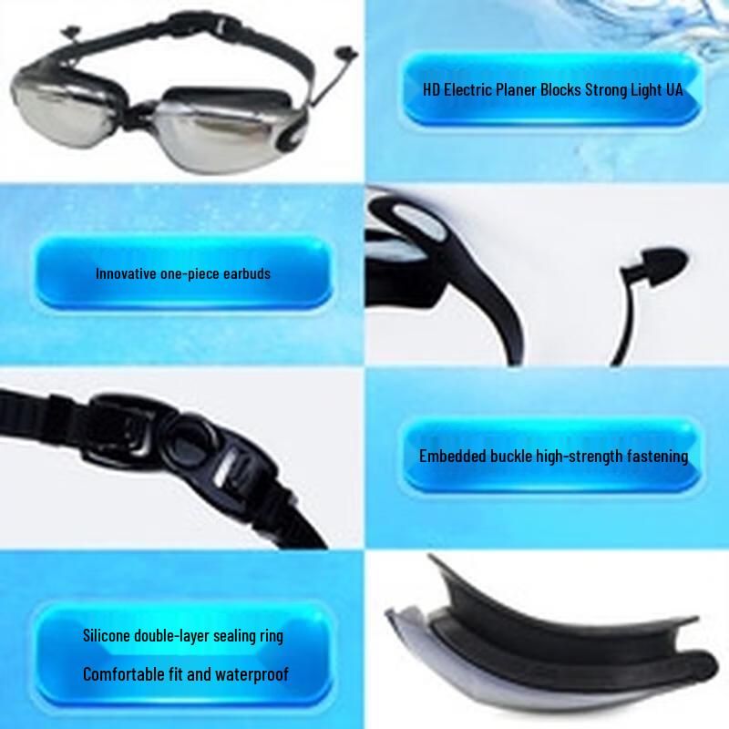 

Jieruite Anti-Fog Electroplated Swim Goggles