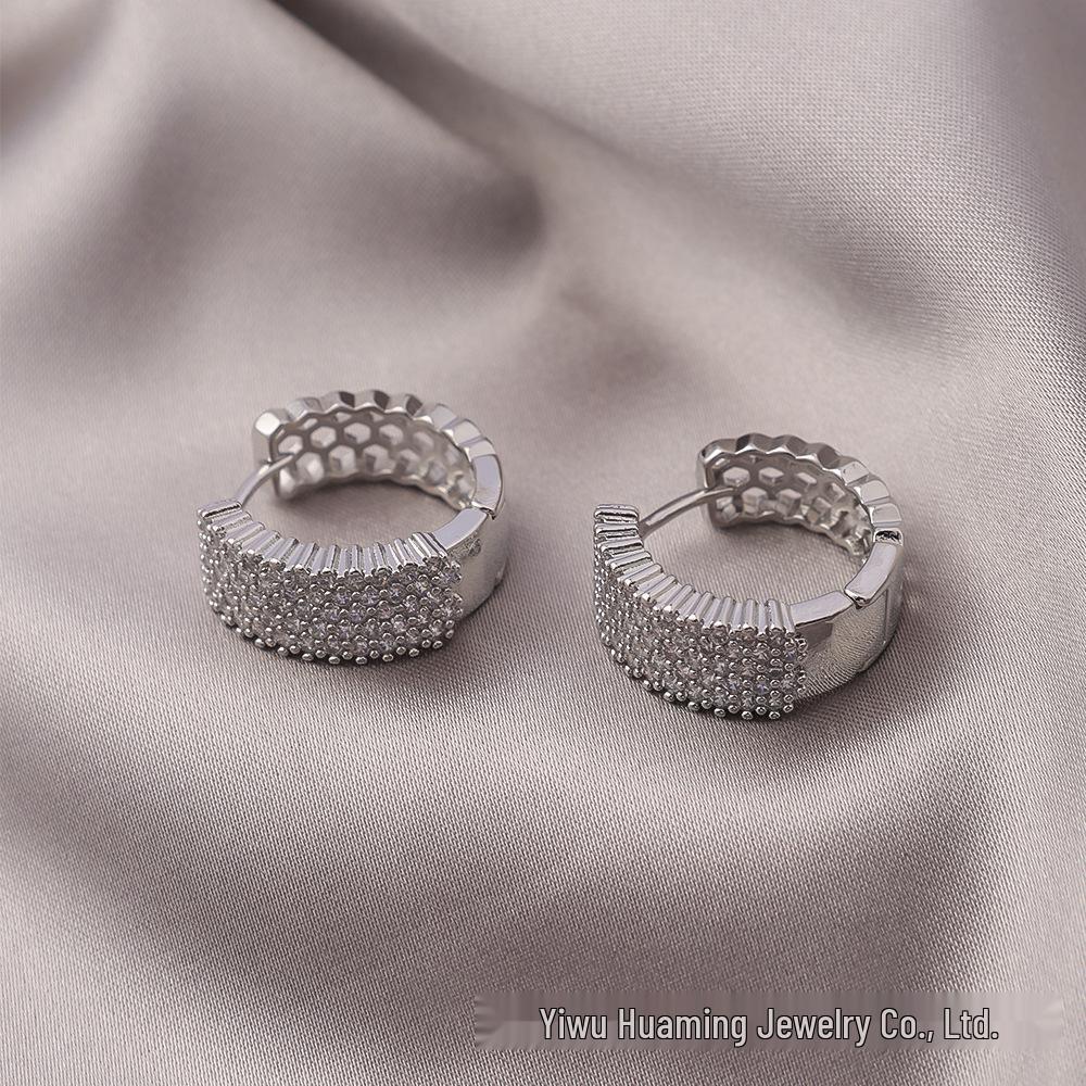 French Light Luxury Zircon Diamond Stud Earrings - Versatile & Trendy Styles