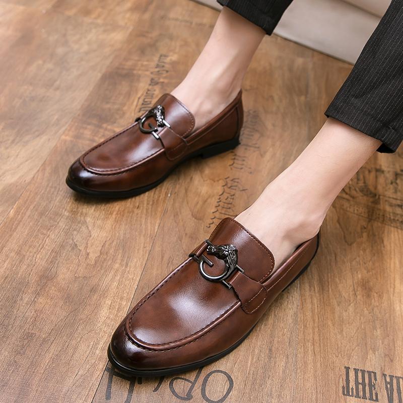 Street Fashion Pánské mokasíny Nazouváky Pravá kůže Hnědá Neformální Podnikání Šaty Boty Párty Svatba Pánská obuv