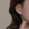 925 Sterling Silver Camellia Ear Line Resin Flower Tassel Delicate Earrings for Women