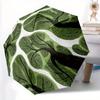 1pc Leaf Vein Automatic Open/Close Umbrella with Windproof, Functional Design, 8-Rib Sturdy Canopy