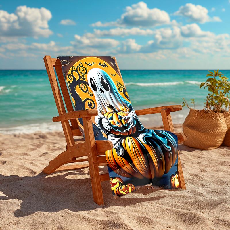 1Pc Ghostly Halloween Night Beach Towel Quick Dry Multiuse For Beach Pool Gym Yoga Home Travel Christmas Halloween Xmas Gift G1260