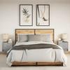 Wall Mounted Nightstands with LED Lights 2 pcs Concrete Grey