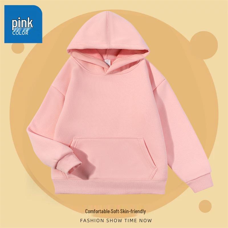 Children s 420g Coral Fleece Hooded Sweatshirt - Warm, Thickened, Solid Color Pullover for Autumn/Winter. 140