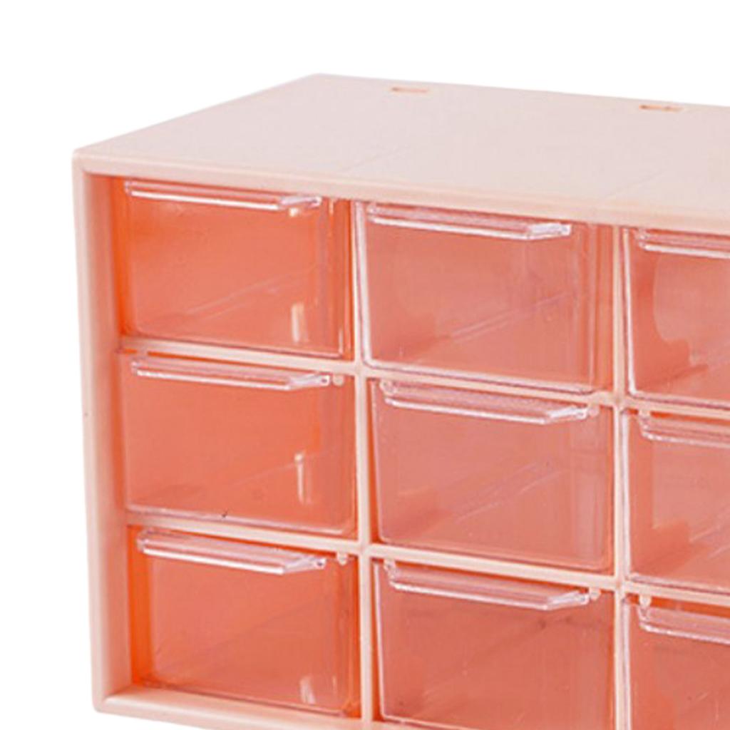 Desktop Storage Box Dust Proof Plastic Multi Purpose with 9 Drawers Desk Stationery Organizer for