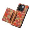 For Xiaomi 14 Case Card Slot Kickstand PU Covered Hybrid Phone Shell Floral Pattern