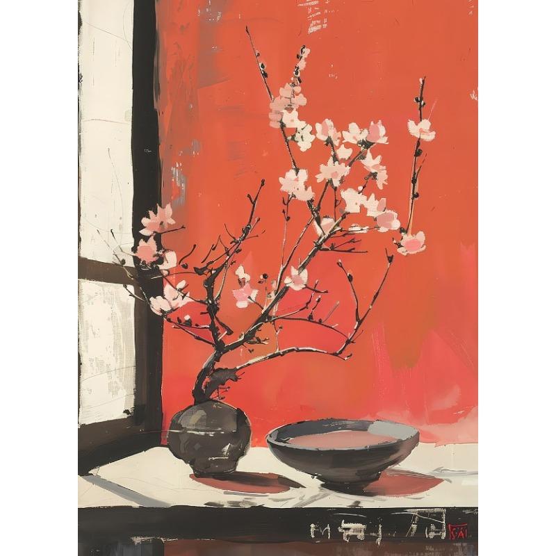 Abstract Plant Coloful Flower Hydrangea Lily Cherry Blossom Poster Canvas Painting Wall Pictures Living Room Decor