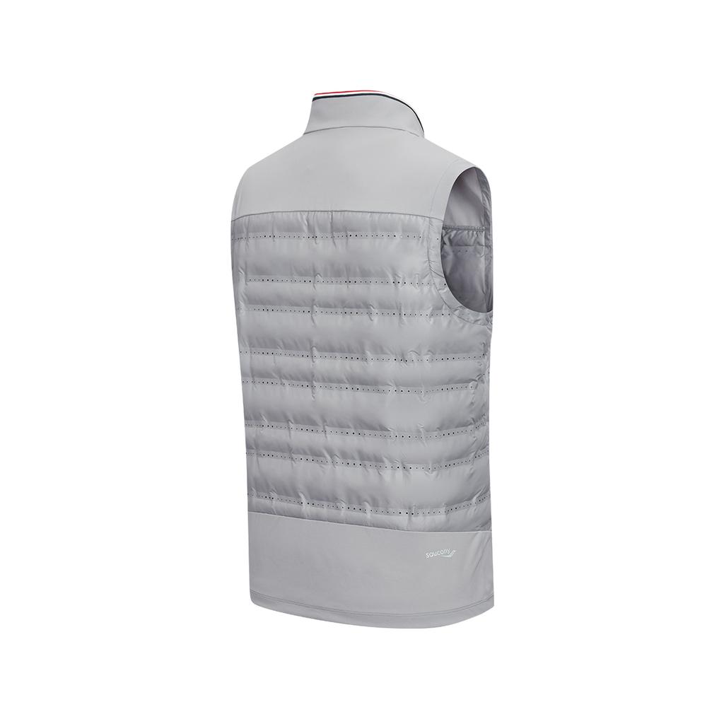 SAUCONY Stand Collar Zipper Spliced Sleeveless Vest Men Vest SA2269PV21T-GR215
