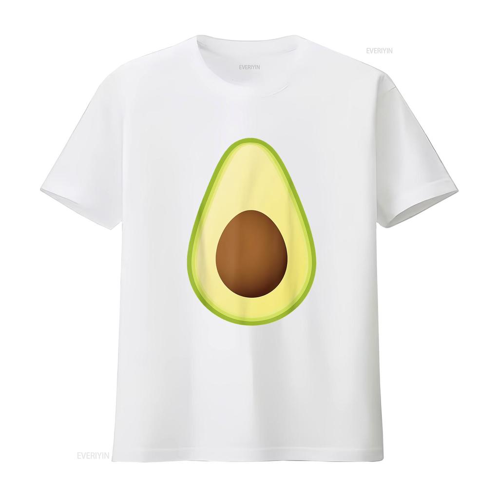 Damen Avocado Kostüm T-Shirt Frucht Halloween Schwarz 2XL vintage Gewaschen Leicht Unisex Lässig Atmungsaktiv Dehnbar streetwear