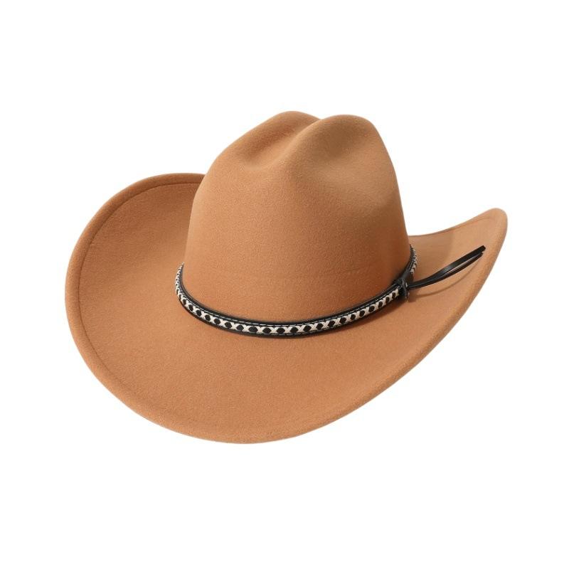 Exclusively for export, fashionable cowboy hats for men and women, unisex style, new European and American wool felt hats for stage use