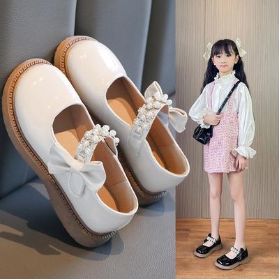 Dziecięce skórzane buty brytyjskie buty z miękką podeszwą buty księżniczki