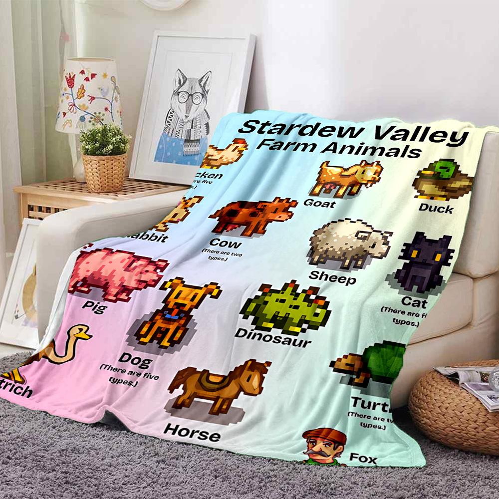 1pc Blanket - game Stardew Valley Print Design,Lightweight Blanket for Sofa,Bed- Soft &Warm,Gift for All Seasons