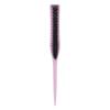 Teasing Hair Brush Hair Care Portable 3 Row Teasing Brush for Beard Salon Travel Home Light Purple