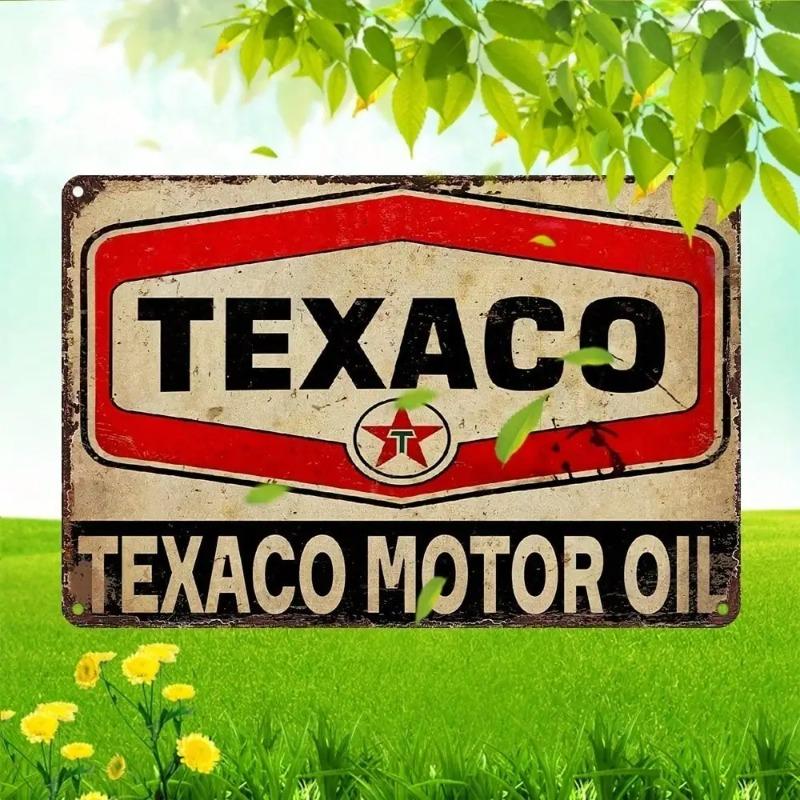 Vintage Texaco Motor Oil Metal Tin Sign Garage Man Cave Decor Car Lover Gift 20x30cm