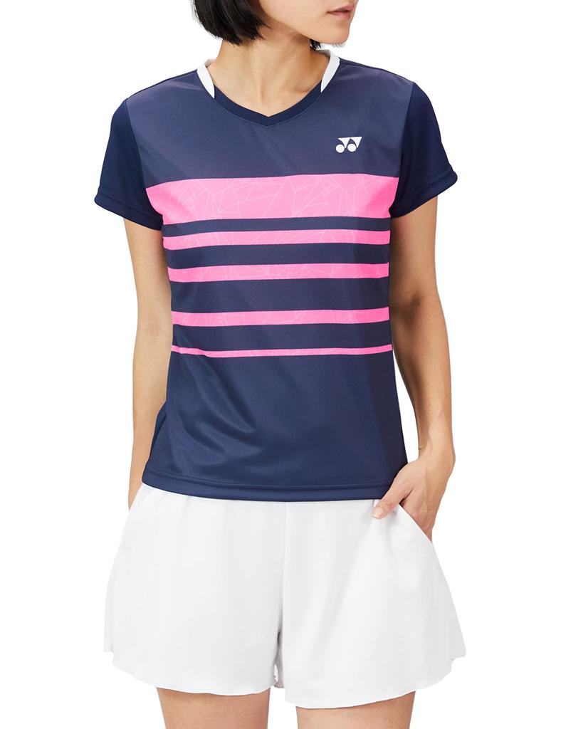 YONEX Short Sleeve Game Navy Blue Women's Shirt, (019)