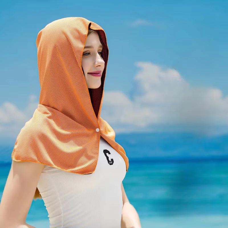Cooling Hoodie Towel Cooling Towels Quick Drying Absorbent Towels for Neck and Face UV Protection Sport Workout Camping Cycling