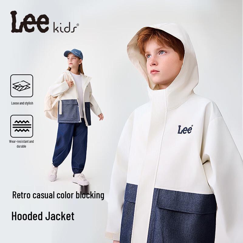 Lee Kids Retro Color-Block Hooded Faux Denim Jacket 140