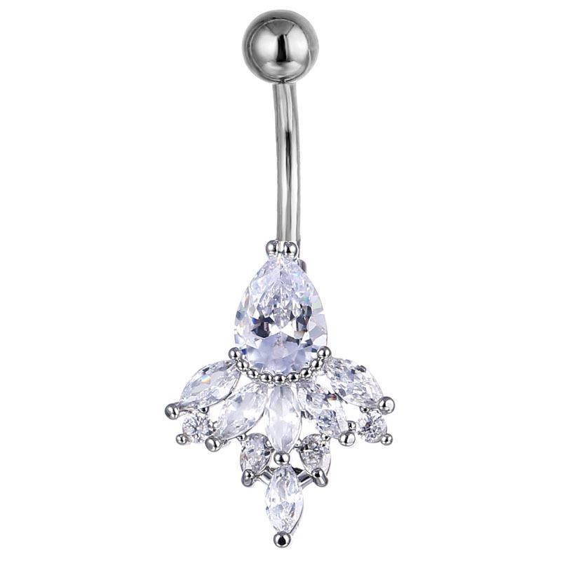 

Европейская и американская мода Цветочное цирконовое кольцо для пупка