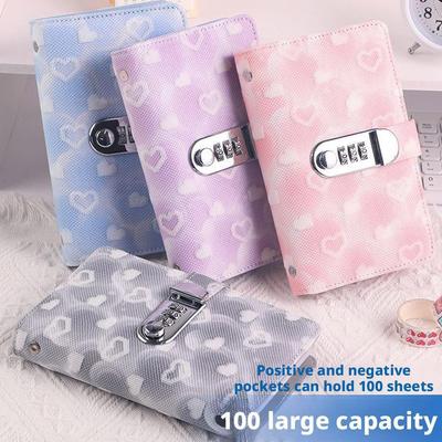 100 Envelope Challenge Binder PU Money Saving Binder, Easy & Fun Way Cash Stuffing Binder Budget Planner Savings Challenge Book