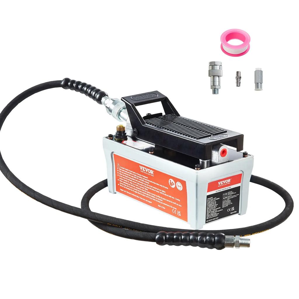 VEVOR Air Hydraulic Pump, 6895 Bar 1.9L Reservoir, NPT 10mm Oil Outlet, NPT 6.4 Mm Inlet, 2m Pipe