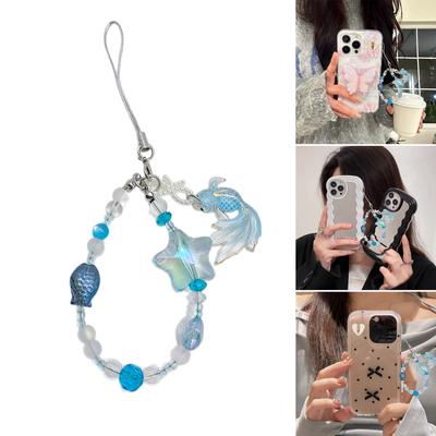 Poutavý Akrylový Korálkový Klíčenka Stylový Delfín/Kapr Přívěsek Klíčenka Ozdoba Ručně Vyráběný Korálkový Telefonní Řetízek Příslušenství.