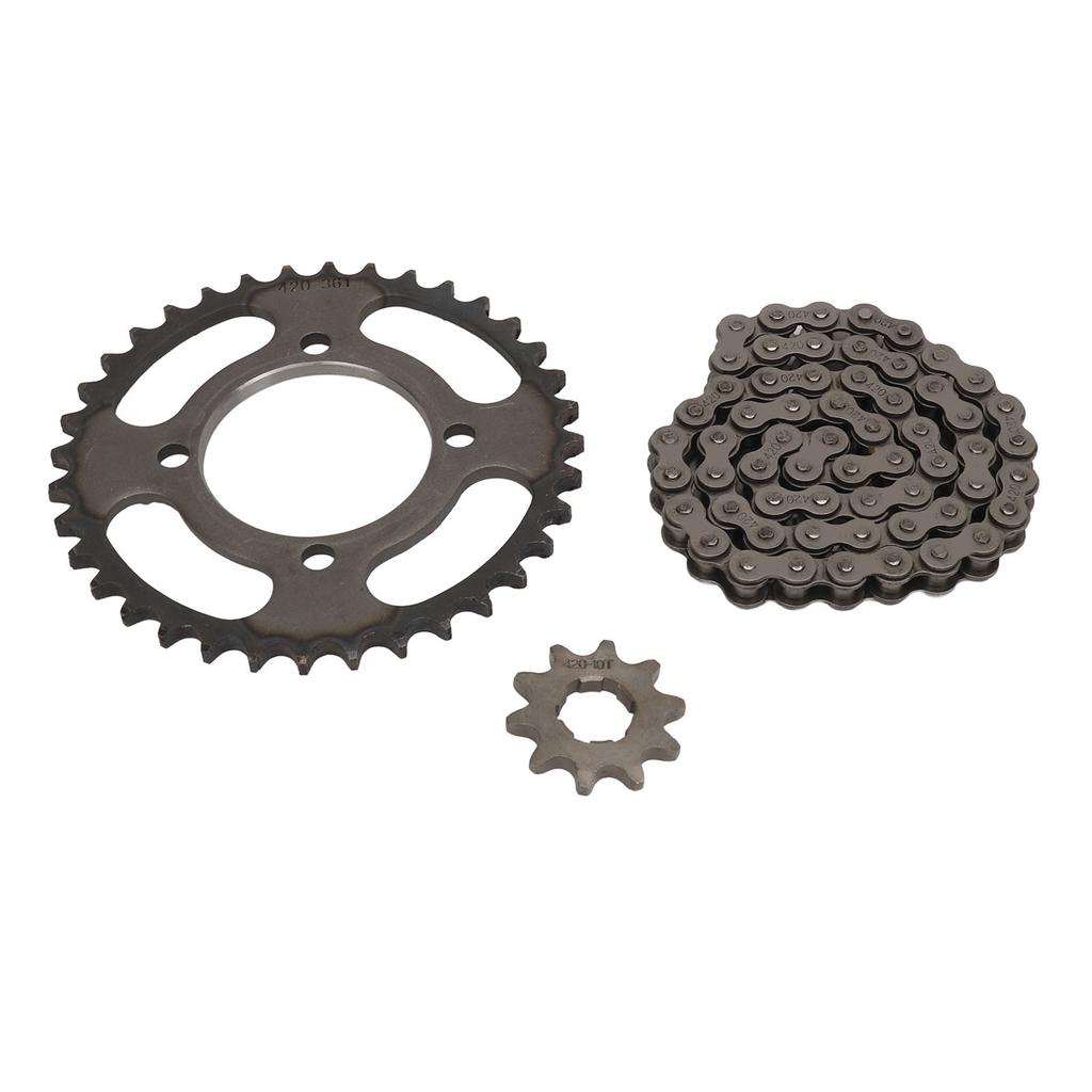 420 Chain Sprocket Set Steel 10T Front Motor Sprocket 36T Rear Chain Wheel Sprocket with 60 Link Drive Chain for DIY