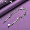 CHSHINE 925 Sterling Silver Three Snake Chain Beads Bracelet For Women Wedding Fashion Charm Jewelry