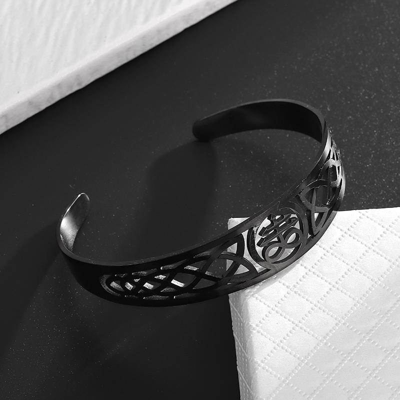 Men Women Catholic San Benito Cross Jesus Stainless Steel Bracelet Religious Jewelry Fashion Amulet Gift for