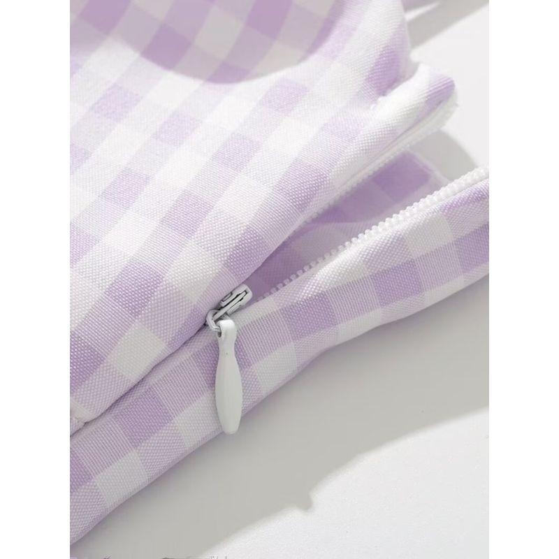 Kaslead New Arrival Women's Clothing Fashion Style Fashion Casual Simple Gingham Three-Color Short Sling Dress