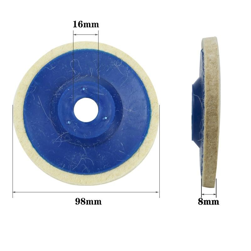 5PC 100mm/75mm Wool Polishing Wheel Set - Felt Buffing Pads for Angle Grinder On Metal, Marble & Glass