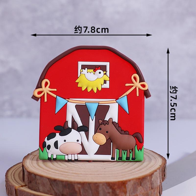 Farm Animal Cake Topper with Yaks Ponies Sheep Piglets Chickens Farm Greenhouse for kids One Year Old 1st Birthday Party Decor
