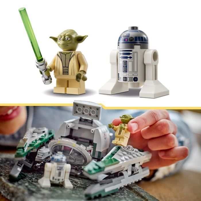 Lego® star wars 75360 le chasseur jedi de yoda, jouet the clone wars avec la minifigurine yoda et figurine r2-d2
