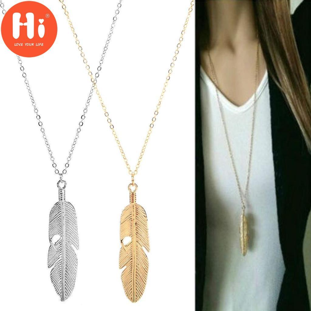 

Привет, женские ювелирные изделия, подвеска с перьями, цепочка, ожерелье, длинная цепочка для свитера, эффектные ювелирные изделия