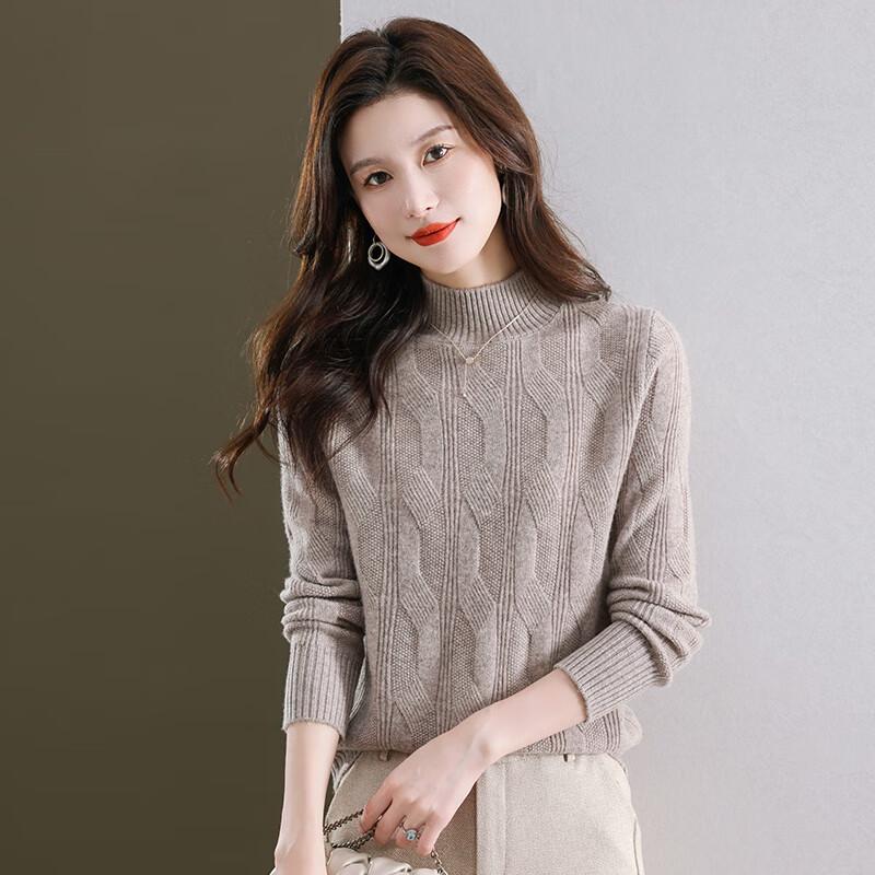 

Women s 100% Pure Wool Semi-High Collar Sweater S