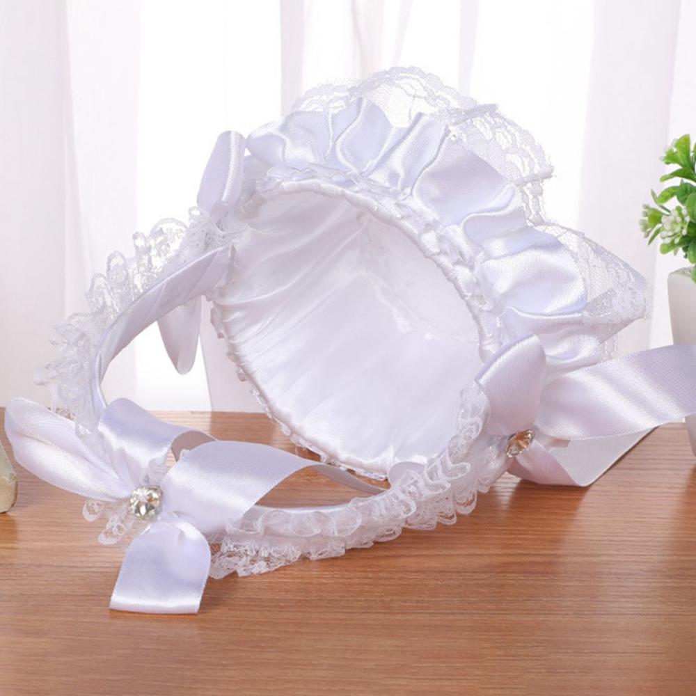 White Western Wedding Bridal Gift Wedding Supplies Party Decor Flower Basket Flower Girl Basket
