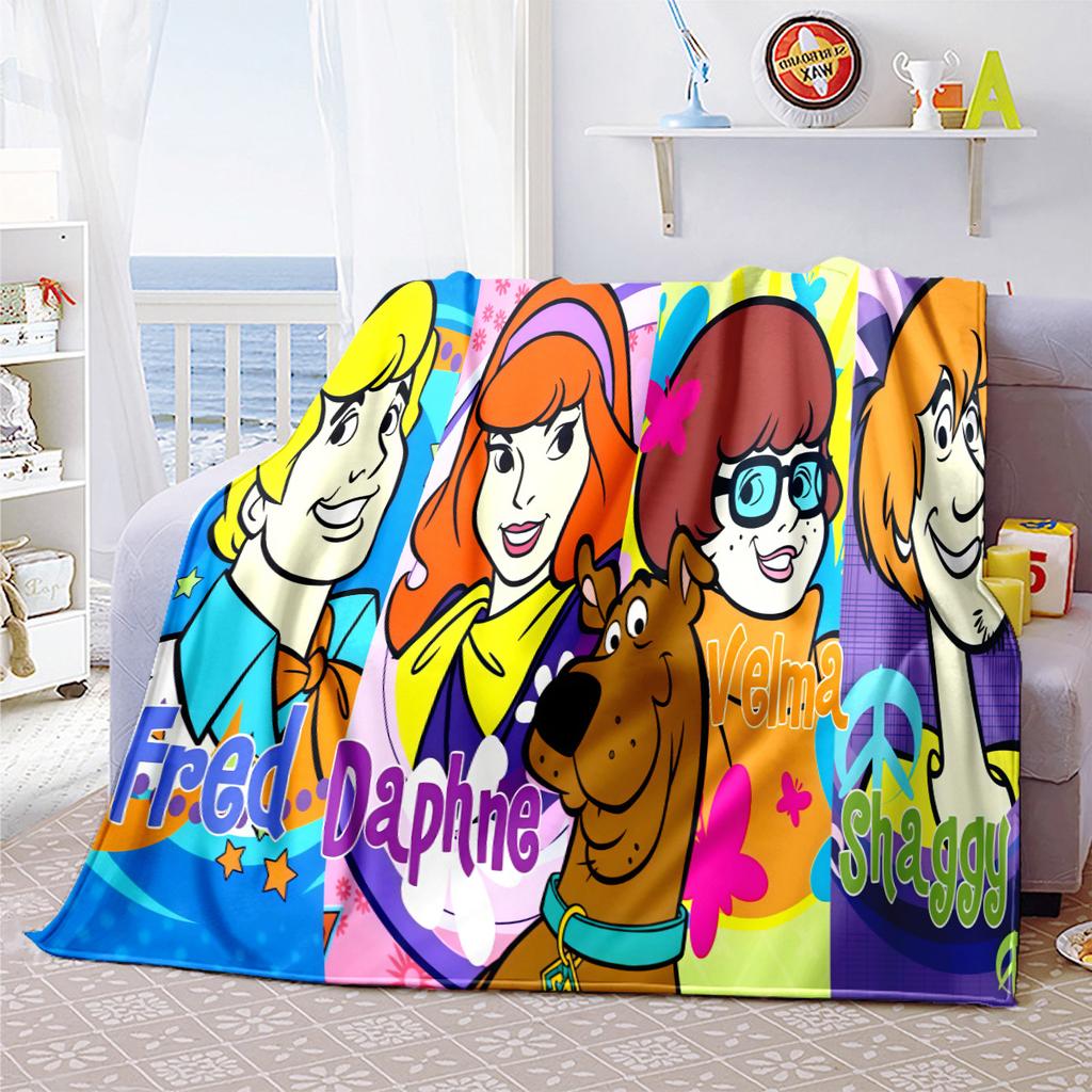 Filme de animação de aventura comédia de fantasia de Halloween Scooby-Doo cobertor macio decoração de casa para cochilo quatro estações quente cobertor Sherpa U10