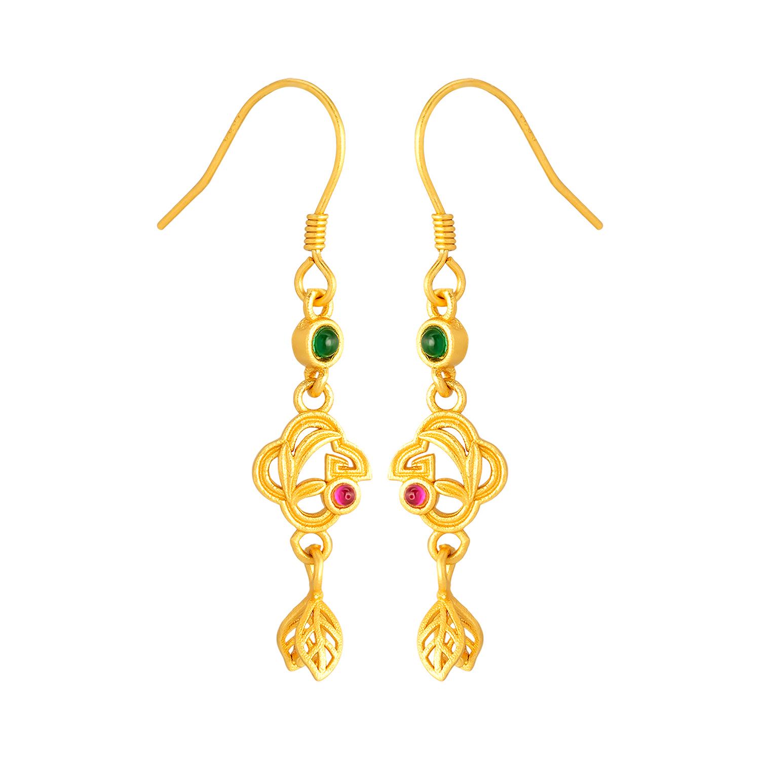 

Gold-Plated Sterling Silver Orchid Ear Hook Earrings with DIY Pearl & Crystal Dangle Components
