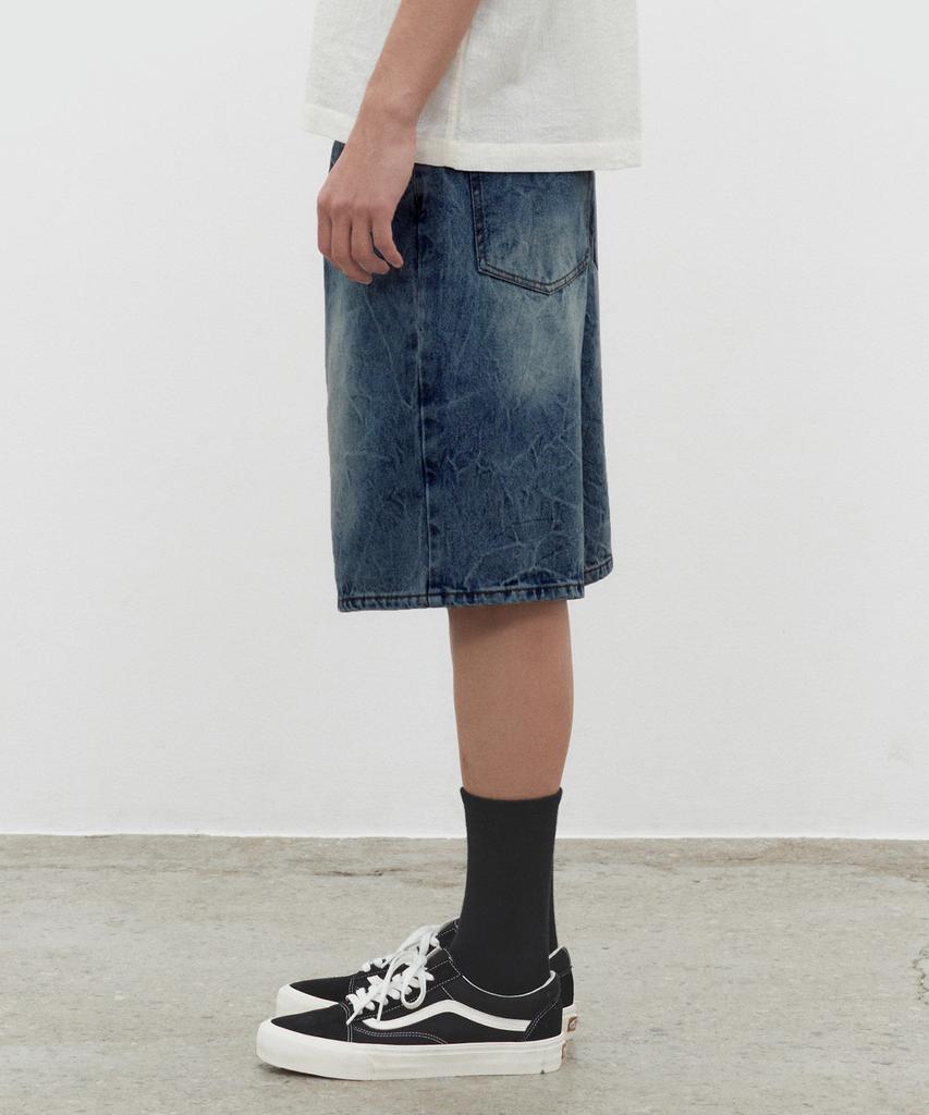 DECET Cr Wide Denim Shorts Dcpt035Crblueb