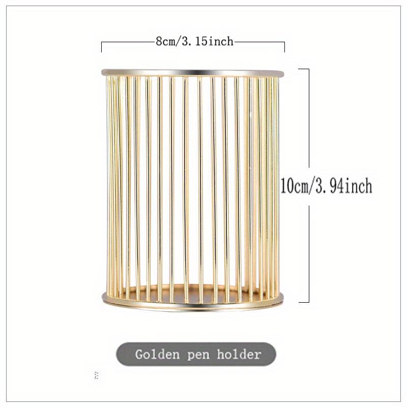 

Golden wrought iron pen holder ins Nordic minimalist desktop office storage container multifunctional rose gold circular chopstick holder Gold