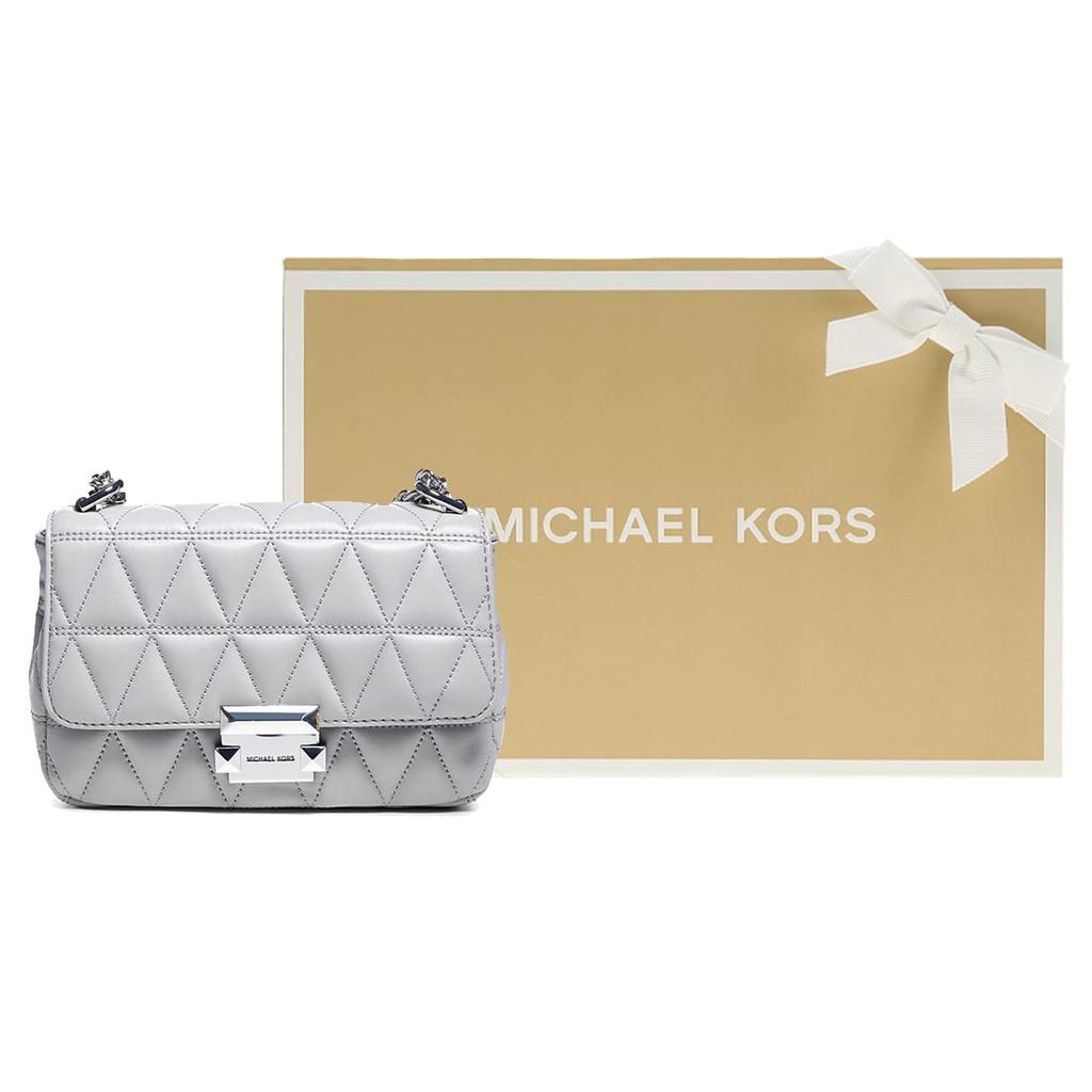 MICHAEL KORS Sloan Leather Shoulder Bag, Crossbody Bag Small Women's Pearl Gray 30S7SSLL1L-081